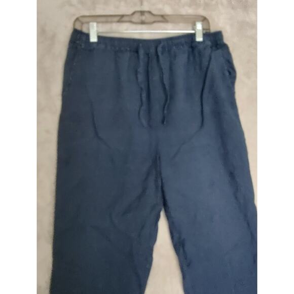 Willi Wear Women's Blue 100% Linen Pull On Pants Size M Slash Pockets Drawstring - Picture 7 of 10